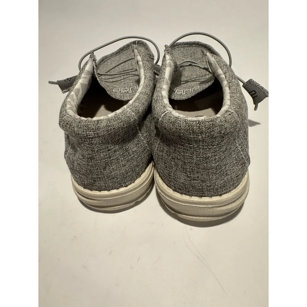 Hey Dude Wally Stretch Limestone Men's Casual Shoes Gray. Grey laces. Size 13